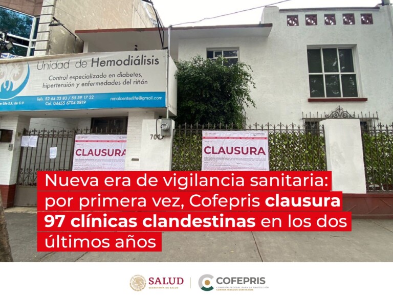 Cofepris clausura 97 clínicas clandestinas en los últimos dos años